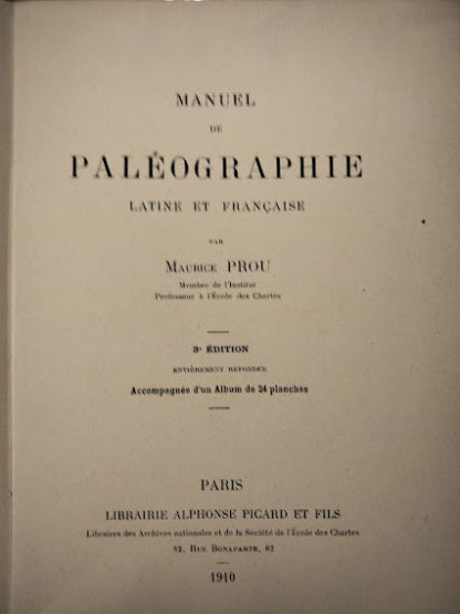Manuel de paleographie latine et francaise.