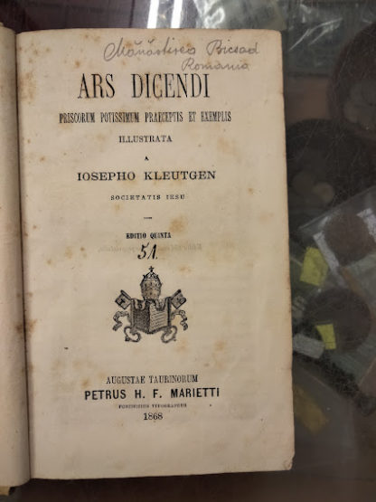 Ars dicendi, priscorum potissimum praeceptis et exemplis.