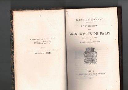 Description des Monuments de Paris. Introduction et notes par l'Abbè Valentin Dufour.