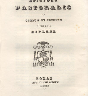 Epistola Pastoralis ad Clerum, et Populum Dioecesis Ripanae.