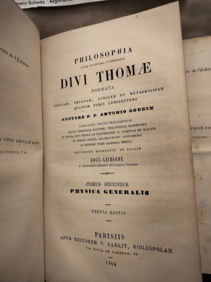 Philosophia juxta inconcussa Divi Thomae dogmata, logicam, physicam, moralem et metaphysicam. Quatuor tomis complectens.