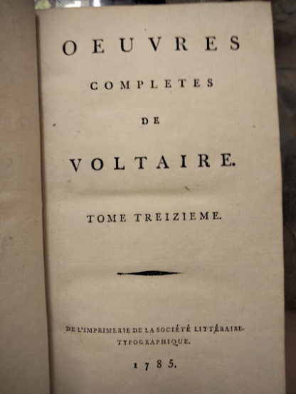 Oeuvres completes de Voltaire.