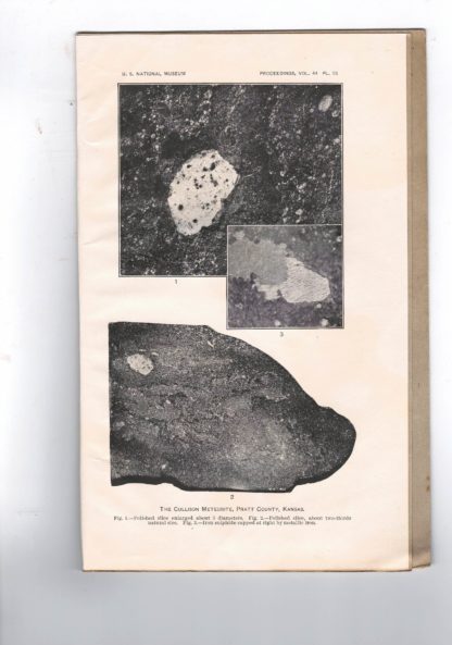 A newly found meteorite from near cullison, Pratt County, Kansas. N. 1952 - From te Proceeding of the United States National Museum, Vol. 44, pp. 325-330, with plate 54 - 55.