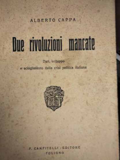 Due rivoluzioni mancate. Dati, sviluppo e scioglimento della crisi politica italiana.