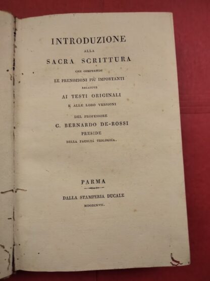 Introduzione alla Sacra Scrittura che comprende le prenozioni più importanti relative ai testi originali e alle loro versioni. - immagine 2