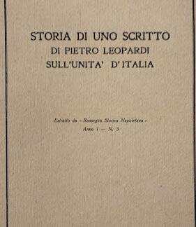 Storia di uno scritto di pietro leopardi sull'unita d'italia.