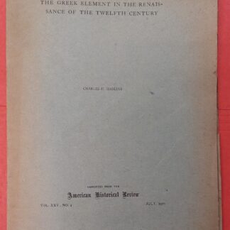 The Greek element in te Renaissance of the twelfth century.